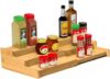 Jiieuilk Bamboo Spice Rack, 3-Tier Expandable Bamboo Spice Rack Organizer for Cabinet - Kitchen, Pantry and Cupboard Storage Organizer