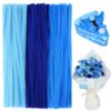 jijAcraft 300Pcs Pipe Cleaners Chenille Stems, Blue Assorted Pipe Cleaners