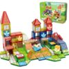 JIMI Mini Magnetic Tiles, 100pcs Building Tiles Magnetic 3D Blocks with Metal Storage Box, Portable Travel Set STEM Building Blocks for Kids Ages 3+, Educational Construction Toys for Boys Girls