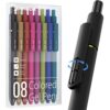 JIMMIDDA Colorful Gel Pens - 8 Pcs Colored Ink Pens Coloring | 0.7MM Smooth Writing Medium Point - Quick Drying Retractable Colored Pen for Journaling Note Taking (Vintage - 8Pcs