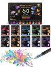 JinMaGDST ROSYMENG 60 Colors Glitter Gel Pens, Precision Detailing, Sparkle Gel Ink Pens with 1.0mm Tips for Fine Outlining, Detailed Painting, Journaling, Rock, Ceramic and Adult Coloring Books