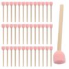 Jiozermi 40 Pack 0.6 Inch Pink Round Sponge Foam Brush Set, Foam Brush with Wood Handle, Sponge Painting Tools for Art Crafts, Acrylic Paint, Stenciling, Staining, DIY Craft, Model Making