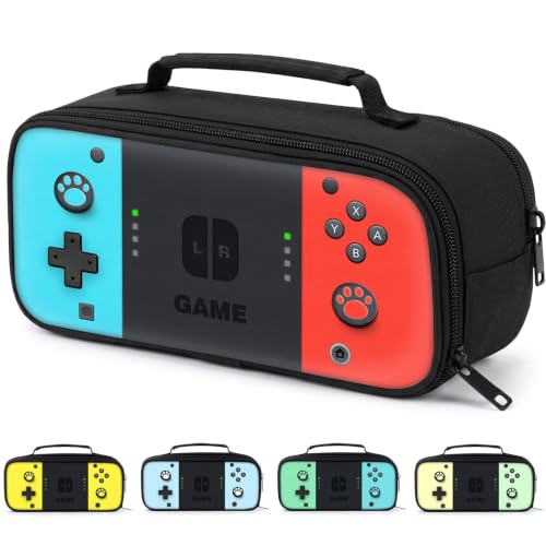 JIRAIKEI Gamer Pencil Case for Boys - Large Boys Pencil Pouch With Handle - Big Capacity Pen Bag Pen Box With Zipper Compartments, School Supplies Stationary Organizer for Kids Teens Adults