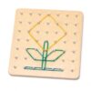 JISADER 1 Wooden Board Sensory Toy Geometric Pattern Manipulative Math Development Early Learning Hand Eye Coordination Fine Motor Material Suitable for, Small Geoboard (49 pegs)