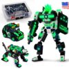 JITTERYGIT Robot Police Mech Glow in The Dark Toy Cop Gift, SWAT Action Figure Buildable STEM Building Superheroes Soldier - Cool Present for Boys, Girls, Kids, Children Ages 6 7 8 9 10 Year Olds