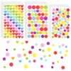JJUNW 3000 Pcs Small Rainbow Dot Stickers, Star Heart Dot Stickers for DIY