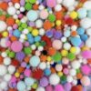 JKanruh 1000Pcs 0.4 to 1.2 inch Glitter Craft Pom Poms Multicolor Pom Pom Balls Fuzzy Balls for Arts and Craft Making,Home Decor,Multi Size