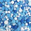 JKanruh 1000pcs 0.4 to 1.2 inch Glitter Pompoms Blue White Series Craft Pom Poms,Small Tinsel Poms for Crafts DIY Art Decorations