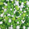 JKanruh 1000Pcs 0.4 to 1.2 inch Green White Series Glitter Pom Poms Bulk Small Fuzzy Balls,Assorted Sizes Pompoms for Crafts,Christmas,Wedding Home Decorations