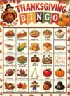 jkhycf Thanksgiving Bingo Game for Family 24 Players Turkey Bingo Games Cards Thanksgiving Party Supplies for School Classroom Family Activities