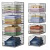 JKsmart 4-Tier Stackable Closet Organizer，Extra Large Clothing Cupboard Organizer System Clothes Storage Shelf- Closet Wardrobe Storage Bins for Jeans, Pants, Sweaters,Purse,t-shirt Organization