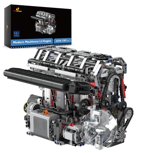 JMBricklayer L4 Engine Building Block Sets for Adults, Electric Technic Engine Kits with Motor, STEM Scale Model Engine Building Kit Toys for Adult, Ideal Gifts for Adult Men, Kids Aged 14+(1787PCS)