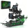 JMBricklayer Pirate Ship Building Toys with Lights, Ghost Ship Flying Dutchman Model Ship Boat 40001, Toy Building Sets for Adults, Easter Decor Christmas Birthday (1100 PCS)
