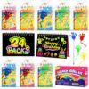 JMMICO 24*3 Pack Scratch Art Notebook+Sticky Hands+Stickers, Party Favors