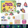 JMMICO 81 PCS 3D Art Paint & Puff Set, Mess-Free Crafts for Kids Ages 4-8