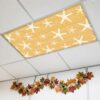 Jnbasdffb Yellow Starfish Coastal Fluorescent Light Covers, 4x2 Feet Magnetic Light Filters for Classroom Office, 1 Pc Summer Beach Nautical Sea Ocean Shades Covers for Ceiling Lights Drop Home Decor