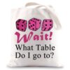 JNIAP Dice Game Makeup Bag Game Night Gifts Dice Gamer Zipper Pouch Game Queen Gifts (Wait What table tb)