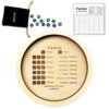 JNJHGS Farkle Dice Tray, Farkle Dice Game with 12" Wooden Dice Tray, 2 Sets of Dice and 50 Sheet Scorepad for The Classic Family Game (Natural‌)
