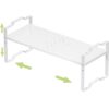 Jojocross Expandable Shelf for Cabinet Organizer Adjustable Stackable Spice Rack at Kitchen and Bathroom More, (1 Pack/White, Medium)