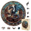 Jollitot Dragon Library Puzzles Adults Gifts for Men Women Wooden 300 Pieces 13.4 x 13.3 in