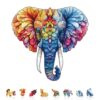 Jollitot Floral Elephant Puzzles Adults Gifts Wooden 95 Pieces 8.5 * 8.1in