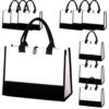 jolsentra 8 Pcs Jute Tote Bags with Handle & Button Closure, Burlap Totes Lined Reusable Tote Bag for Wedding Bridesmaid Gifts DIY