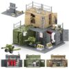 JOMIOD 4-in-1 Container-Style Weapon & Equipment Depot Building Blocks, WW2 Military Base Army Equipment Building Kit, Weapon Pack Military Equipment Gear Sets, Gifts for Teens,Adults