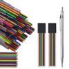 JOMPENS 2.0mm Metal Mechanical Colored Pencil Set, 1 Automatic Drafting Pencil with 2 Boxes 12 Assorted Color Lead Refills, Art Sketch Drawing Coloring Pencils for Artists