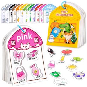 JONEG Learning Educational Montessori Toys for 2 3 Year Old Toddlers - Color Sorting Matching Busy Book, Sensory Fine Motor Skill Games Problem Solving Toys, Preschool Activities Kids Girl Boy Gifts