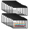 JOUTYFOR 16 Pieces Clear Zipper Pouches Pencil Pouches PVC Makeup Pouch Envelopes Folder Storage Multi Purpose Pouch Document File Organization Bags, Office Supplies (Black Edging, 11.5 x 7.5 Inches)
