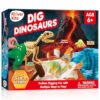 JOVA Klever Kits 3-in-1 Dinosaur Fossil Digging Kit STEM Learning Toys with Glow in The Dark Dinosaurs and Sensory Play Sand, DIY Your Own Dinosaur with 5 Color Clay, Gift for Kids Aged 6+
