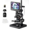 JOYALENS JL266S 5 Lens HDMI Digital Microscope 5000X, 24MP Biological Microscope for Adults Kids Home Lab, Coin Microscopes Full View with 7'' Screen, Windows PC Compatible, 32GB Card