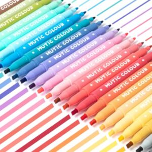 Joyask 24 Pcs Highlighters Assorted Colors, Pastel Dual Tip Highlighters