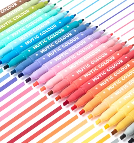 Joyask 24 Pcs Highlighters Assorted Colors, Pastel Dual Tip Highlighters