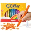 Joycat 12 Colors Glitter Twist Crayons for Kids, 3-in-1 Sparkling Watercolor Gel Crayons for Multi-Surface Painting on Glass, Mirror, Rock, Washable Twist-Up Art Supplies, Gift for Toddler, Boy & Girl