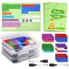 JoyCat 3 Sets Magnetic Letter Tiles for Classroom with 3 Folders - ABC Letters with Erasable Marker, Word-Building Folder & Storage Case, Phonics & Spelling Game for Kids 3+, Preschool & Pre-K