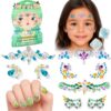JoyCat Kids Face Gems Stickers Ages 4+, Woodland Princess Rhinestone Face Jewels Kit with Nail Stickers and Glitter, Self-Adhesive Dress Up Accessories for Birthday Parties, Stage Shows, Cosplay