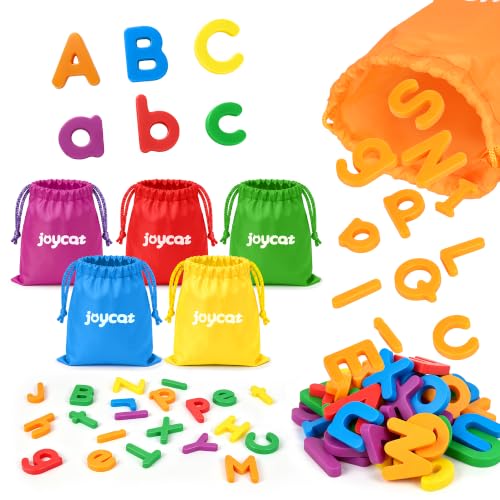 JoyCat Magnetic Letters, 312 Pieces Uppercase & Lowercase Alphabet Fridge Magnets,ABC Magnets for Toddlers Kids,Educational Plastic Letters for Letter Recognition,Preschool Kindergarten Classroom