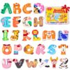 JoyCat Magnetic Letters, Soft PVC Animal Fridge Magnets for Toddlers & Kids, 26 Large Uppercase Alphabet ABC Refrigerator Magnets, Preschool Educational Learning Toys, Cute Baby Gifts for Boys & Girls