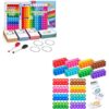 JoyCat Math Flash Cards & 4-in-1 Double-Sided Pop Chart+24 Ten Frame, 288 Write & Wipe Cards, Addition Subtraction Multiplication & Division Math Manipulative for Kids Ages 4-8, Homeschool Classroom