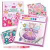 JoyCat Paint with Water Coloring Books & Creative Sticker(Tiny Fairy)