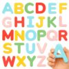 JoyCat Silicone Magnetic Alphabet Letters, 26 Uppercase ABC Fridge Magnets for Toddlers & Kids, Preschool Learning Refrigerator Toy Set, Birthday Gifts for Boys and Girls (Sunny Color)