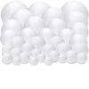 Joyfolk 35 Pcs Large Half Foam Balls White Half Foam Ball for DIY Craft Mother's Day Flower Arrangement Giant Round Sphere Ball for Floral Wedding Gift Craft Project Home Art Decoration (Multi-Size)