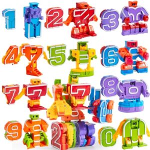 JOYIN 10 Pcs Number Robots Educational Toys, Number Robots, Action Figure Learning Toys, Easter Basket Stuffers, Birthday Gifts for Kids Boys Girls 3 4 5 6 Years Old