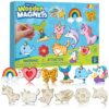 JOYIN 12 pcs Fantasy Wooden Magnets, Kids Unicorn Painting Craft, Spring and Rainy Day Activities School Art Projects, Toys for Kids Aged 3+ Birthday Easter