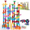 JOYIN 137Pcs Glowing Marble Run - Construction Building Blocks Toys with 15 Glow in The Dark Plastic Marbles, STEM Toy Presents for Boys and Girls, Birthday Gifts, Easter Basket Stuffers
