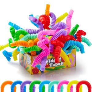 JOYIN 18 Pack Pop Tubes, Sensory Toys (Small) Fidget Toys Party Favors - 9 Colors, Creativity Learning & Fun for Kids - Perfect for Prizes Goodie Bags, Classroom School Reward