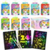 JOYIN 24 Pack Rainbow Scratch Art Notebook Bulk, Party Favors for Kids 4-8, Paper Art Crafts Kit, Goodie Bags Stuffers for Kids 3-12, Return Gifts for Birthday Party, Classroom Prizes for Students