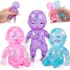 JOYIN 3PCS Small Baby Stress Relief Toys, Baby Glitter SquishyToys, Slow Rising Toys for Kids & Adults, Fidget Sensory Toy, Soft Squeeze Decompression Dough for Gifts, Party Favors, Office