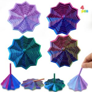 JOYIN 4PCS 3D Printed Expanded Sensory Fidget Star, 3D Printed Fidget Toys with a Rotating Spiral Design Suitable for Adults and Girls Boys, Birthday Gifts, Office Desk Decompression Toy, Party Favors